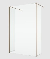 RONAL BTE2 krátká otočná stěna v 90° pro Walk-in š.420mm, champagne metal, sklo čiré  BTE204202207