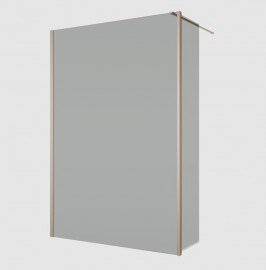 RONAL BTE2 krátká otočná stěna v 90° pro Walk-in š.420mm, champagne metal, sklo šedé  BTE204202220