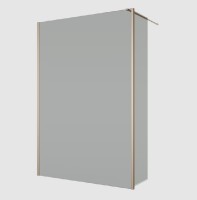 RONAL BTE2 krátká otočná stěna v 90° pro Walk-in š.420mm, champagne metal, sklo šedé  BTE204202220