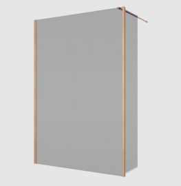 RONAL BTE2 krátká otočná stěna v 90° pro Walk-in š.420mm, copper brushed, sklo šedé  BTE204202720