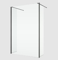 RONAL BTE2 krátká otočná stěna v 90° pro Walk-in š.420mm, gun metal brushed, sklo čiré  BTE204202607
