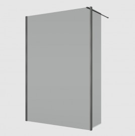RONAL BTE2 krátká otočná stěna v 90° pro Walk-in š.420mm, gun metal brushed, sklo šedé  BTE204202620