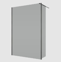 RONAL BTE2 krátká otočná stěna v 90° pro Walk-in š.420mm, gun metal brushed, sklo šedé  BTE204202620