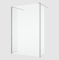 RONAL BTE2 krátká otočná stěna v 90° pro Walk-in š.420mm, nickel brushed, sklo čiré  BTE204202507