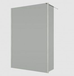 RONAL BTE2 krátká otočná stěna v 90° pro Walk-in š.420mm, nickel brushed, sklo šedé  BTE204202520
