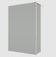 RONAL BTE2 krátká otočná stěna v 90° pro Walk-in š.420mm, nickel brushed, sklo šedé  BTE204202520