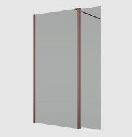RONAL BTE3 krátká otočná stěna ve 180° pro Walk-in š.406mm, bordeaux metal, sklo šedé  BTE304062320
