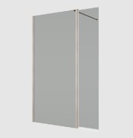 RONAL BTE3 krátká otočná stěna ve 180° pro Walk-in š.406mm, bronze brushed, sklo šedé  BTE304062820