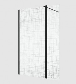 RONAL BTE3 krátká otočná stěna ve 180° pro Walk-in š.406mm, černá,mřížka   BTE3040650661
