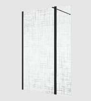 RONAL BTE3 krátká otočná stěna ve 180° pro Walk-in š.406mm, černá,mřížka   BTE3040650661