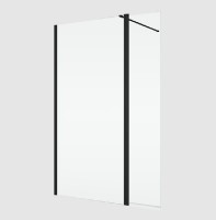 RONAL BTE3 krátká otočná stěna ve 180° pro Walk-in š.406mm, černá, sklo čiré  BTE304060607