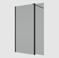 RONAL BTE3 krátká otočná stěna ve 180° pro Walk-in š.406mm, černá, sklo šedé  BTE304060620