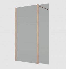 RONAL BTE3 krátká otočná stěna ve 180° pro Walk-in š.406mm, copper brushed, sklo šedé  BTE304062720