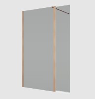 RONAL BTE3 krátká otočná stěna ve 180° pro Walk-in š.406mm, copper brushed, sklo šedé  BTE304062720