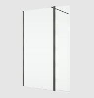 RONAL BTE3 krátká otočná stěna ve 180° pro Walk-in š.406mm,gun metal brushed,sklo čiré  BTE304062607