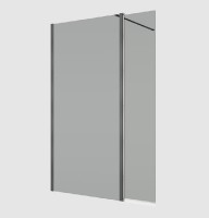 RONAL BTE3 krátká otočná stěna ve 180° pro Walk-in š.406mm,gun metal brushed,sklo šedé  BTE304062620