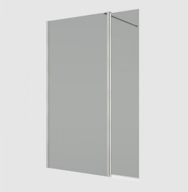 RONAL BTE3 krátká otočná stěna ve 180° pro Walk-in š.406mm, nickel brushed, sklo šedé  BTE304062520