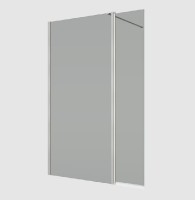 RONAL BTE3 krátká otočná stěna ve 180° pro Walk-in š.406mm, nickel brushed, sklo šedé  BTE304062520