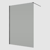 RONAL EASY 2.0 D40 pevná stěna samostatná š. 900 mm, gun metal brushed, sklo šedé  D400902620
