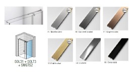 RONAL SOLINO  stabilizační vzpěra zeď-sklo-T-kus 1500 černá matná,   SMGTS2.06.1500