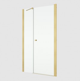 RONAL SOLINO SOL31 jednokřídlé dveře + pevná stěna 900-1400 gold brushed, sklo čiré  SOL31SM11307