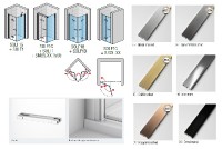 RONAL SOLINO SOLF1 dvoudílné dveře skládací, pravé 800 copper brushed, sklo čiré  SOLF1D0802707