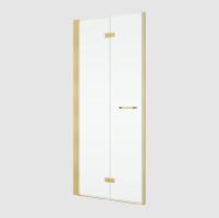 RONAL SOLINO SOLF1 dvoudílné dveře skládací, pravé 700 gold brushed, sklo čiré  SOLF1D0701307