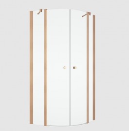 RONAL SOLINO SOR  čtvrtkruh s 2-křídL. Dveřmi R550 900 copper brushed, sklo čiré  SOR550902707