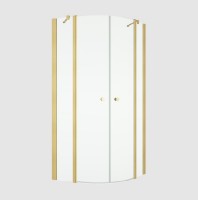 RONAL SOLINO SOR  čtvrtkruh s 2-křídL. Dveřmi R500 1000 gold brushed, sklo čiré  SOR501001307