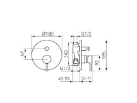NOVASERVIS FERRO CIRICULUS baterie sprchová podomítková  chrom   BCK7P