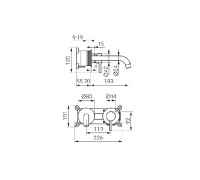 NOVASERVIS FERRO CIRICULUS baterie umyvadlová podomítková  chrom   BCK3PA