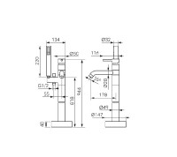 NOVASERVIS FERRO CIRICULUS baterie vanová volně stojící, gun metal   BCK11FGM