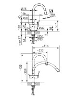 NOVASERVIS FERRO FILTRATA baterie dřezová stojánková chrom/černá   BFT41B