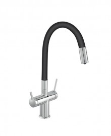 NOVASERVIS FERRO FILTRATA baterie dřezová stojánková chrom/černá   BFT41B