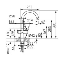 NOVASERVIS FERRO FILTRATA baterie dřezová stojánková  chrom   BFT41