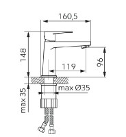 NOVASERVIS FERRO NOSTRIS baterie umyvadlová s výpustí ECO black BNS2BL