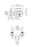NOVASERVIS FERRO NOSTRIS baterie vanová s přepínačem black BNS1BL