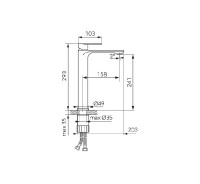 NOVASERVIS FERRO TALASSA baterie umyvadlová stojánková vysoká chrom   BAL2L