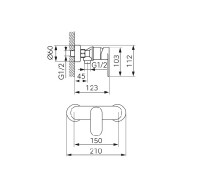 NOVASERVIS FERRO TALASSA baterie sprchová nástěnná  chrom   BAL7