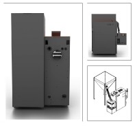 OPOP Peletový kotel BIOPEL MINI SET 40 kW / V9, na 220 kg pelet, automat    80040