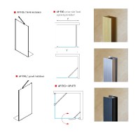 ROTH ALINA samostatná stěna APFXG Walk-in 1000 mm, Black, čiré AP FXG 100200 NPE