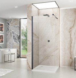 ROTH ALINA samostatná stěna APFXG Walk-in 1000 mm, Black, čiré   AP FXG 100200 NPE
