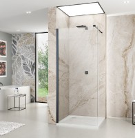 ROTH ALINA samostatná stěna APFXG Walk-in 1000 mm, Black, čiré   AP FXG 100200 NPE