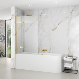 ROTH ALINA vanová zástěna APBFL otočná, levá 800 mm, Gold Brushed, čiré   AP BFL 080150 GPE