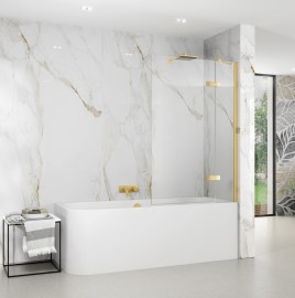 ROTH ALINA vanová zástěna APBFL otočná, pravá 1000 mm, Gold Brushed, čiré   AP BFR 100150 GPE