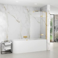 ROTH ALINA vanová zástěna APBFL otočná, pravá 1000 mm, Gold Brushed, čiré   AP BFR 100150 GPE