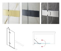ROTH ALINA vanová zástěna APBFL otočná, levá 1000 mm, Black, čiré AP BFL 100150 NPE