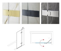 ROTH ALINA vanová zástěna APBFL otočná, pravá 1000 mm, Black, čiré AP BFR 100150 NPE