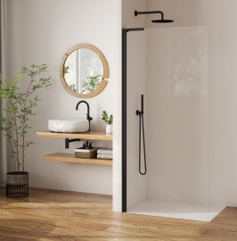 ROTH PASTEL samostatná stěna PLTWU Walk-in 1000 mm, Black Matt, čiré   PL TWU 100200 7PE