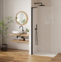 ROTH PASTEL samostatná stěna PLTWU Walk-in 1000 mm, Black Matt, čiré   PL TWU 100200 7PE